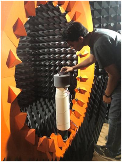 男性,吸波材料,实验室,设备,电磁兼容测试